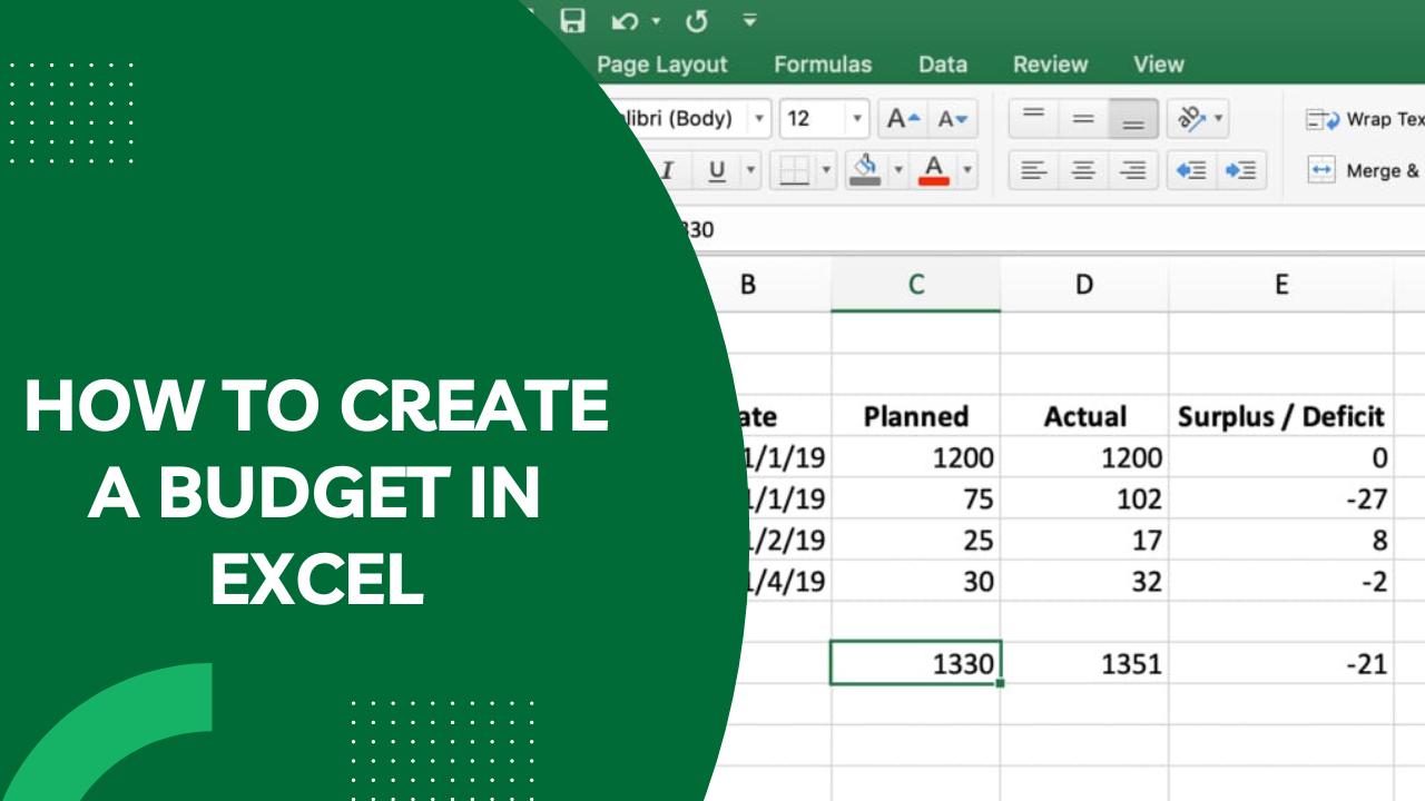 Creating a Budget with Microsoft Excel cou_7210